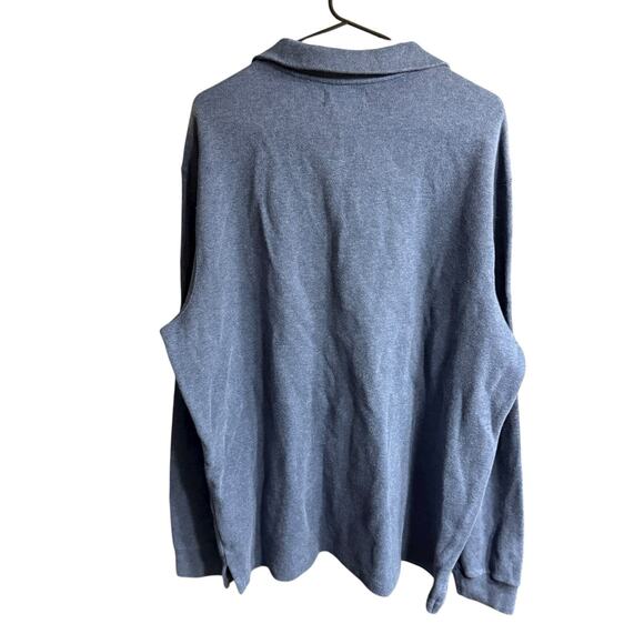 Vtg 90s Y2K Polo By Ralph Lauren Estate Rib 1/4 Zip Blue 2XL Sweater Pullover - Picture 4 of 6